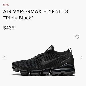 Nike vapor max triple black with white check